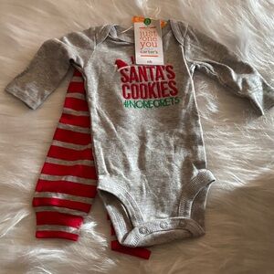 Carter's Gray and Red Festive Baby Bodysuit